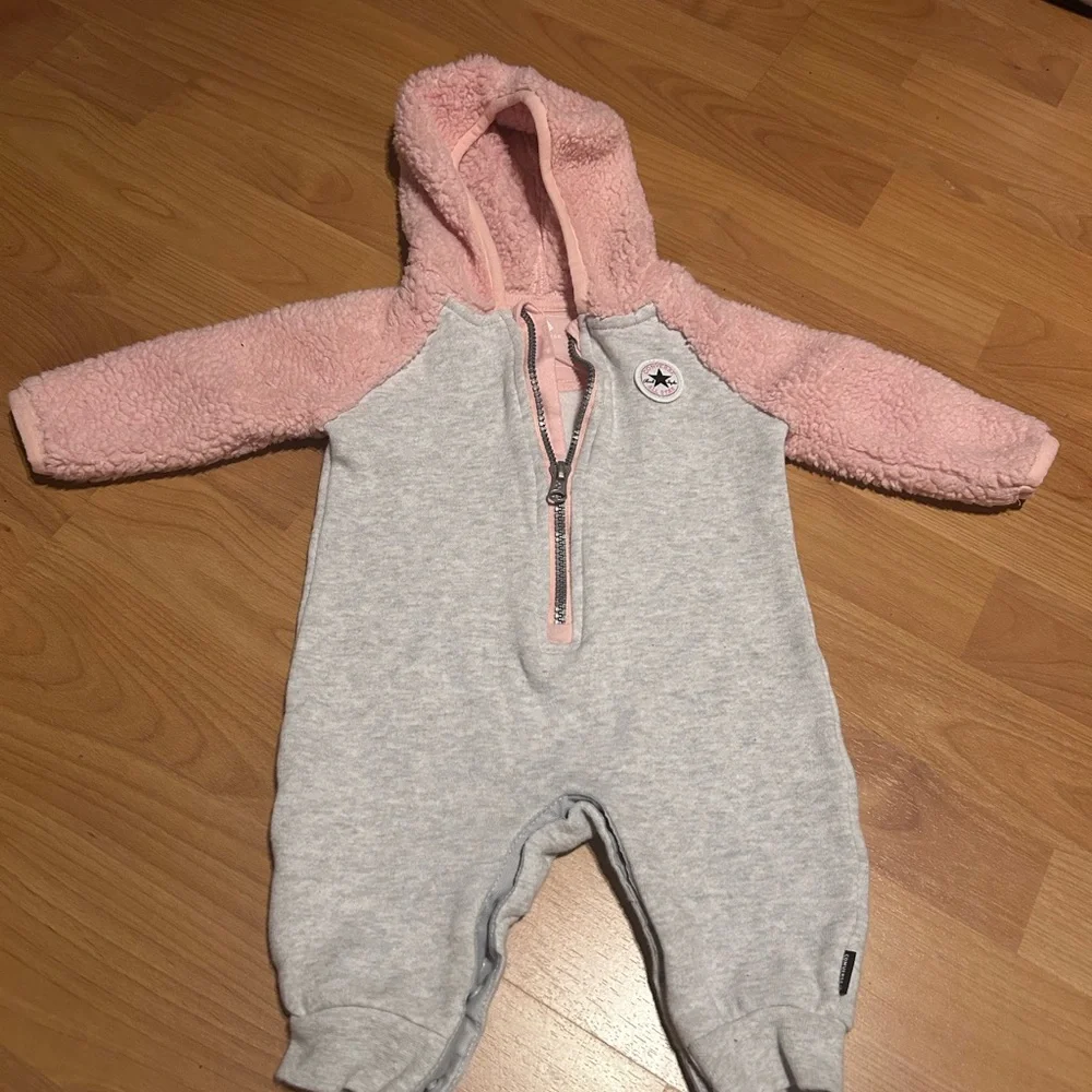 Converse Pink and Gray Kids Jumpsuit Infant Size 3-6 months